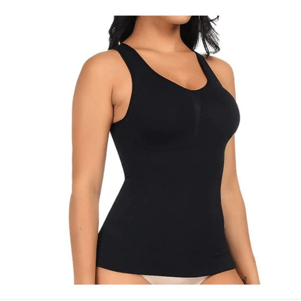 Contorly Cami Tank Insta-Shaper 3-In-1/Push-up Bra, Cami & Shapewear- Black